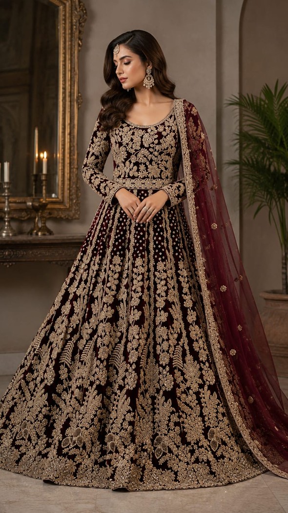 Zareen - traditional embroided Lehenga | Tailor-Ready | Unstitched